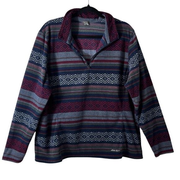 Eddie Bauer quarter zip soft fleece multi pattern plus 2XL - Picture 1 of 9